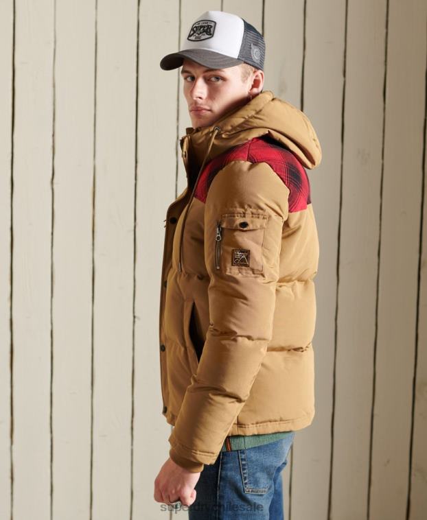 hombres Superdry verde chamarra Everest acolchada 2R68Z4592