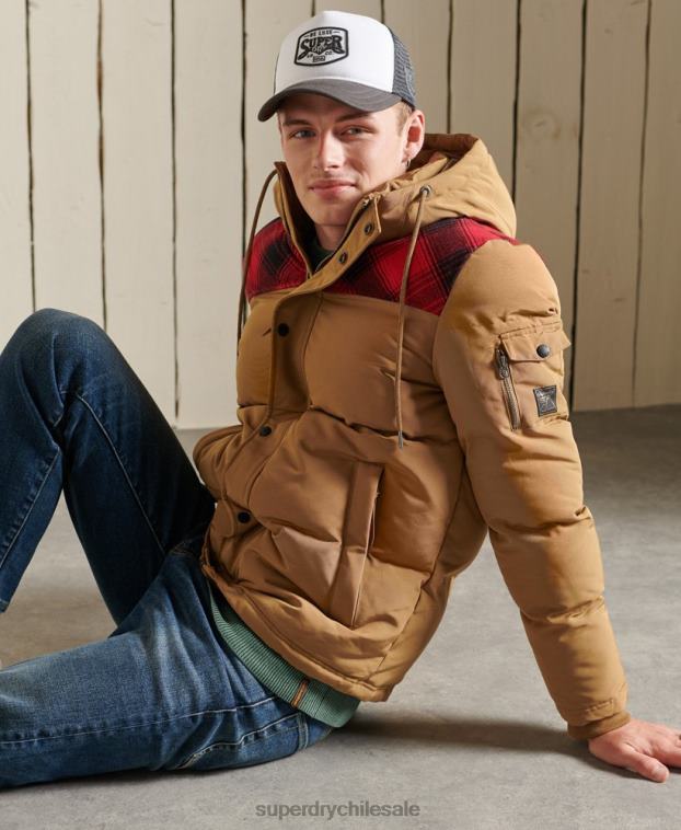 hombres Superdry verde chamarra Everest acolchada 2R68Z4592