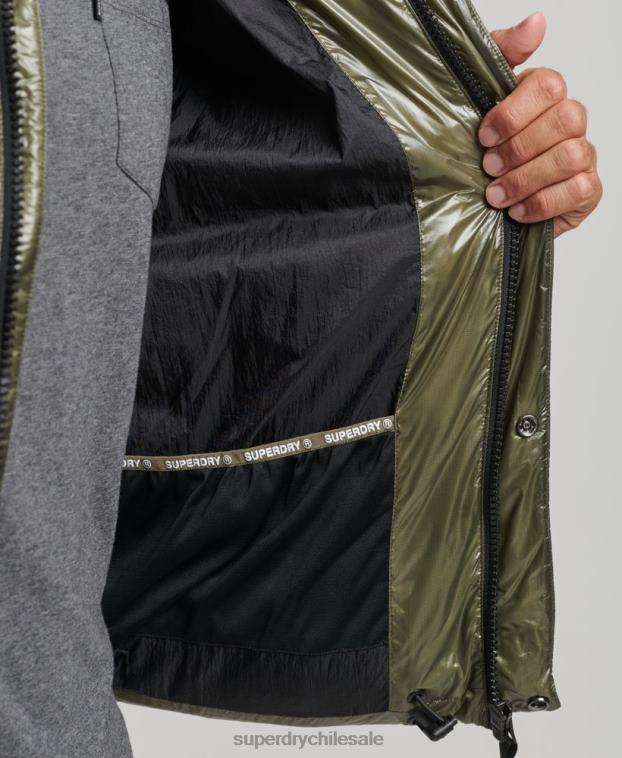 hombres Superdry verde chamarra acolchada xpd sports luxe 2R68Z4648