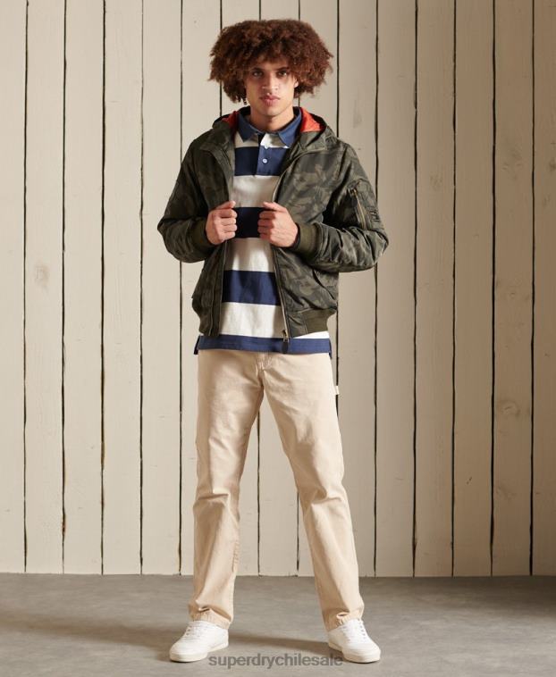 hombres Superdry verde chamarra bomber ma1 con capucha 2R68Z4575