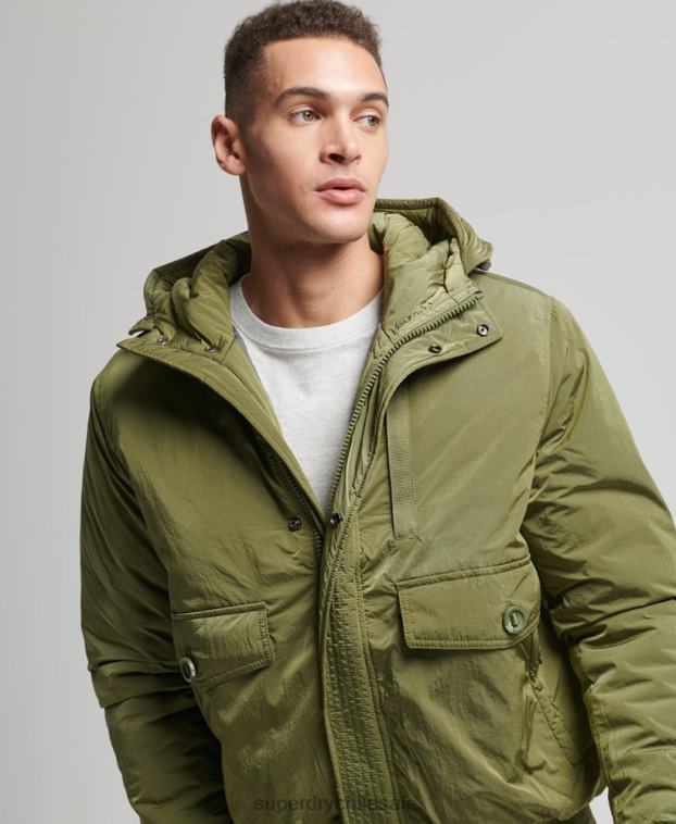 hombres Superdry verde chamarra bomber militar everest 2R68Z4475