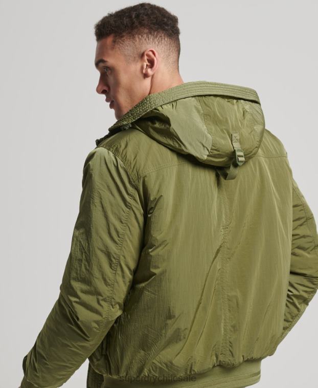 hombres Superdry verde chamarra bomber militar everest 2R68Z4475