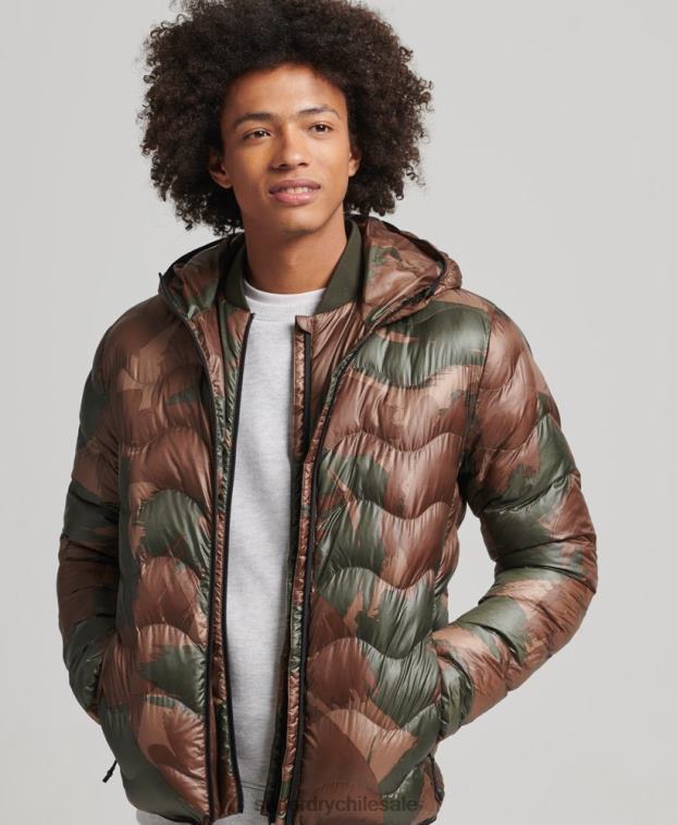 hombres Superdry verde chamarra con capucha 2R68Z4700