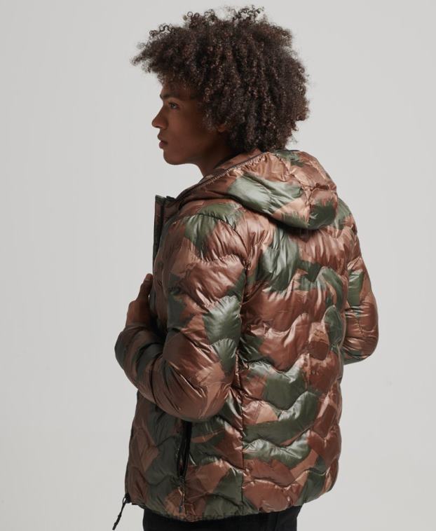 hombres Superdry verde chamarra con capucha 2R68Z4700