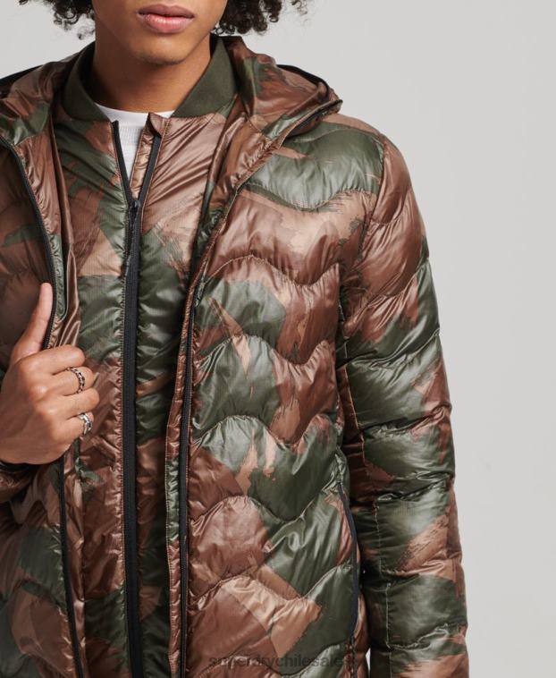 hombres Superdry verde chamarra con capucha 2R68Z4700