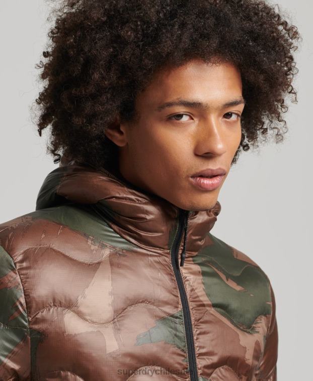 hombres Superdry verde chamarra con capucha 2R68Z4700