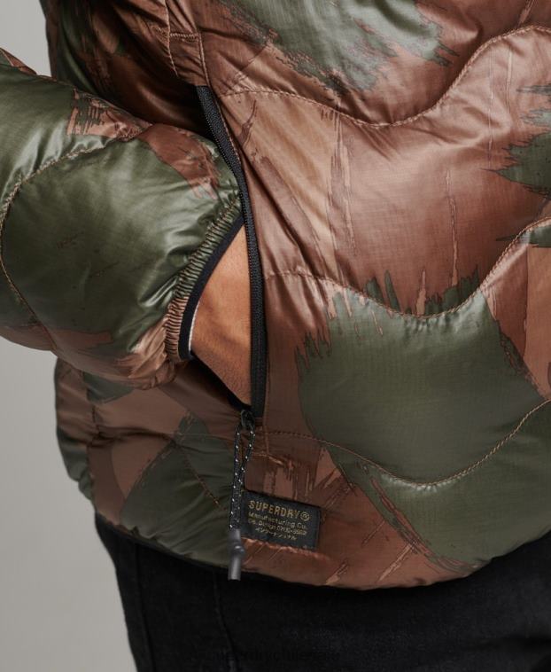 hombres Superdry verde chamarra con capucha 2R68Z4700