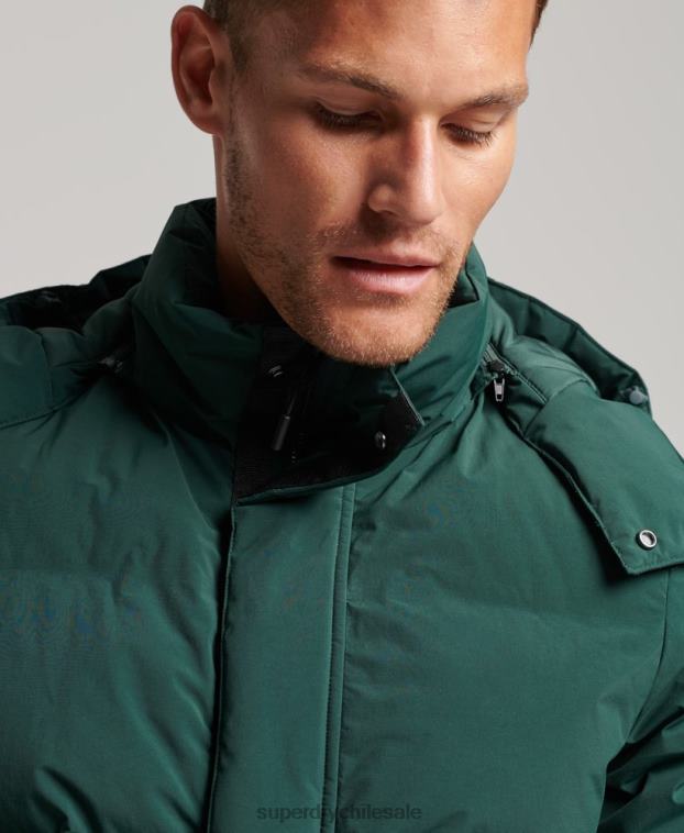 hombres Superdry verde chamarra corta acolchada 2R68Z5381