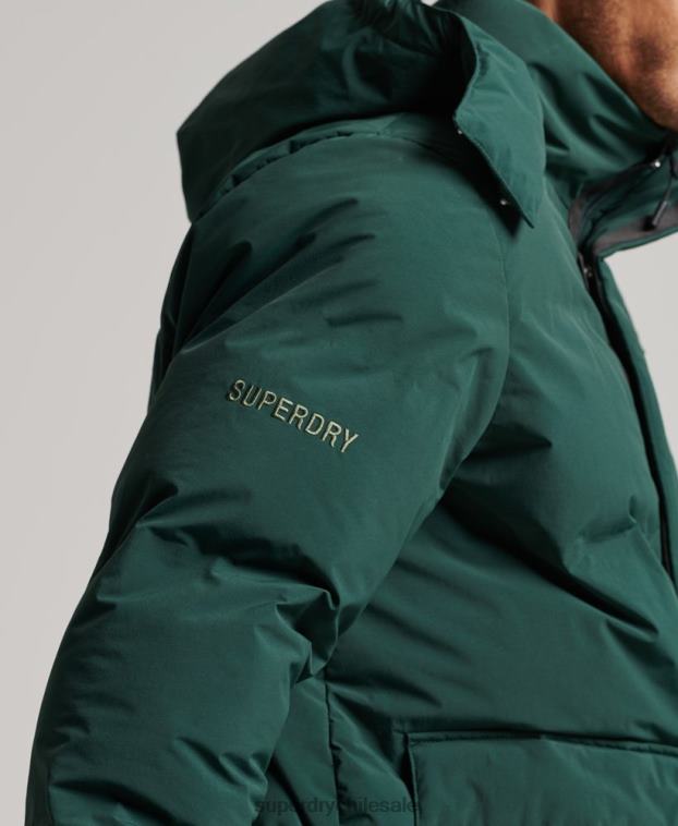 hombres Superdry verde chamarra corta acolchada 2R68Z5381