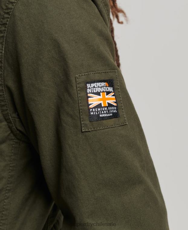 hombres Superdry verde chamarra de campo para clima pesado de novato 2R68Z1137
