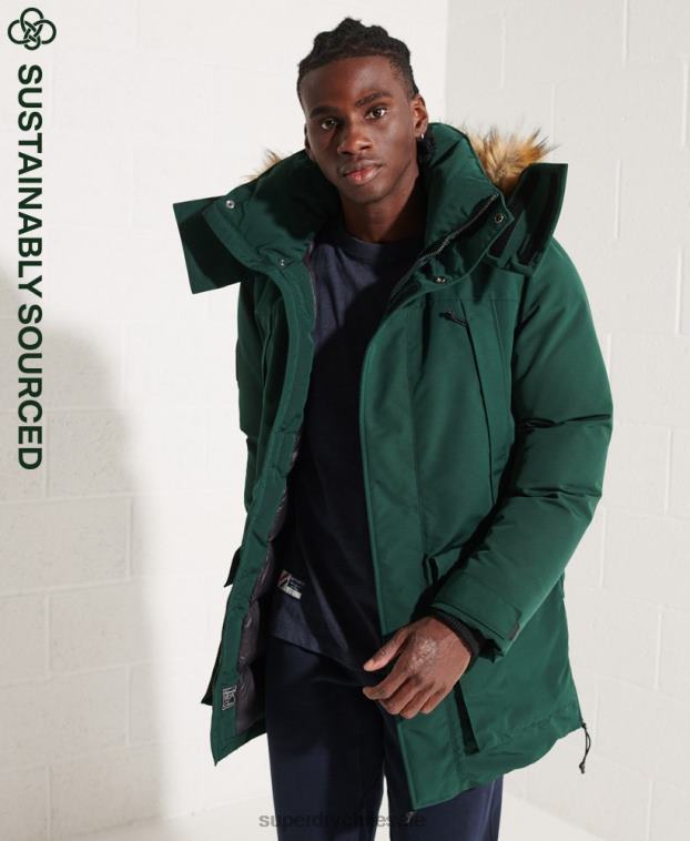 hombres Superdry verde chamarra parka Everest 2R68Z4588