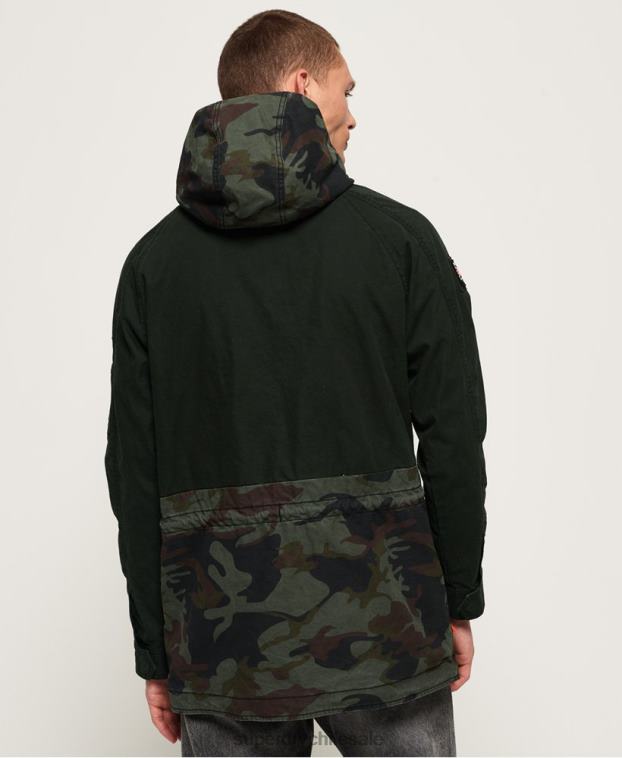 hombres Superdry verde chamarra parka elevada de pantera rookie 2R68Z1199