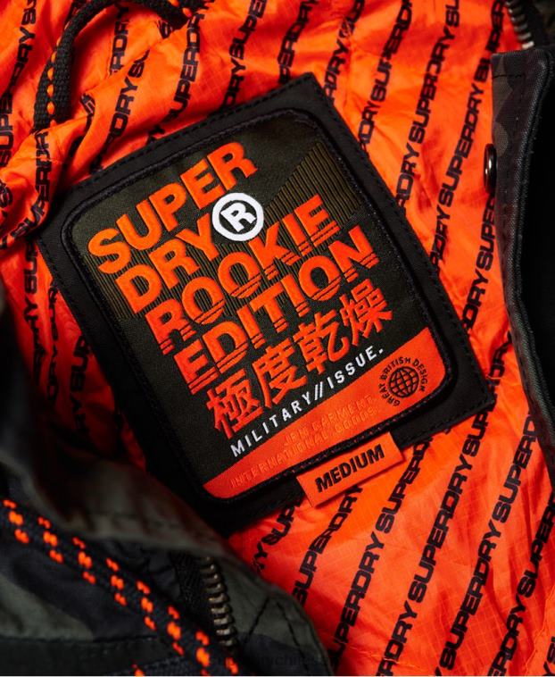 hombres Superdry verde chamarra parka elevada de pantera rookie 2R68Z1199