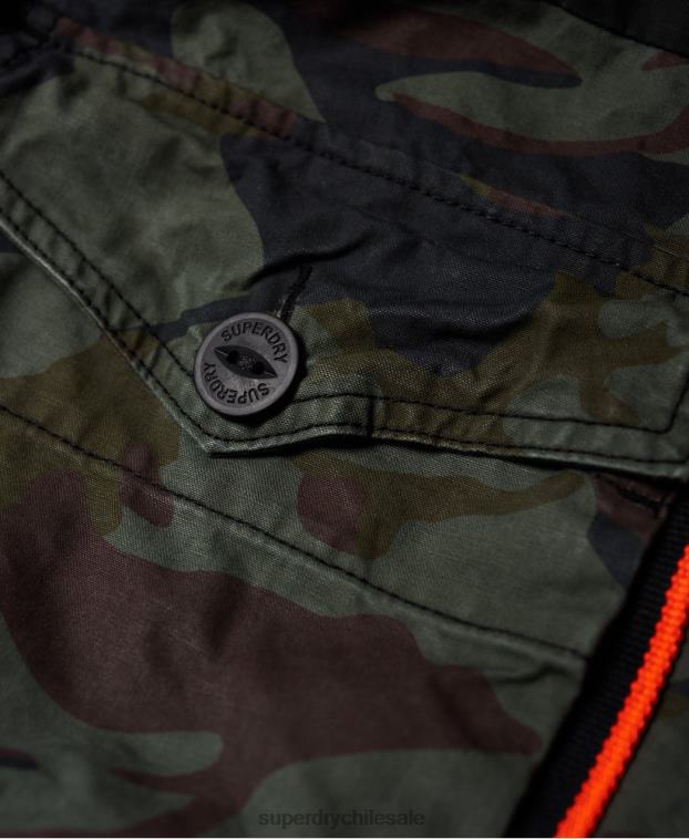 hombres Superdry verde chamarra parka elevada de pantera rookie 2R68Z1199