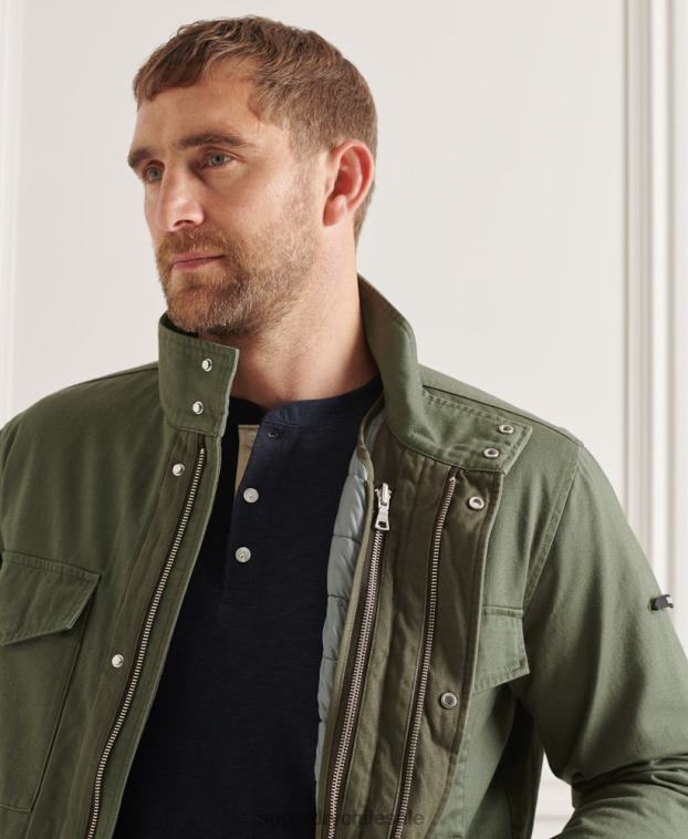 hombres Superdry verde chaqueta 3 en 1 m65 2R68Z4606