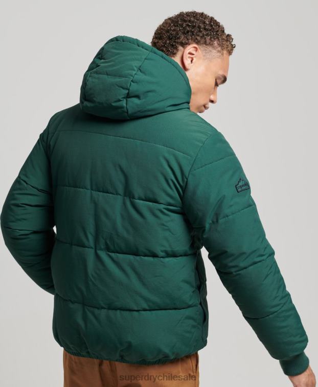 hombres Superdry verde chaqueta acolchada de montaña 2R68Z4516
