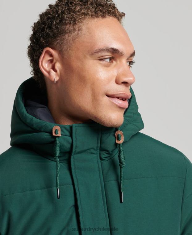 hombres Superdry verde chaqueta acolchada de montaña 2R68Z4516