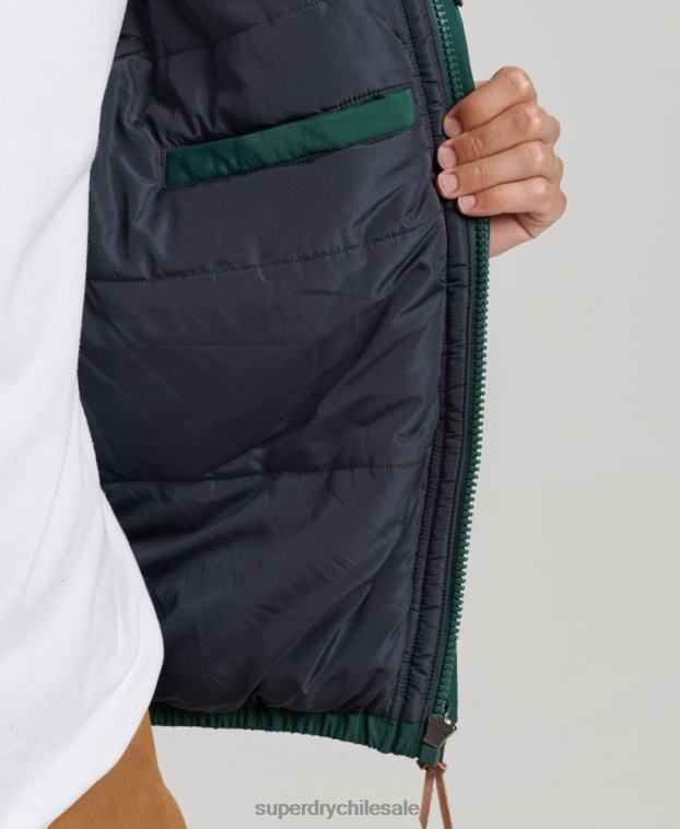 hombres Superdry verde chaqueta acolchada de montaña 2R68Z4516