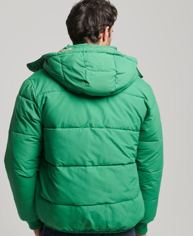 hombres Superdry verde chaqueta acolchada de montaña 2R68Z4750
