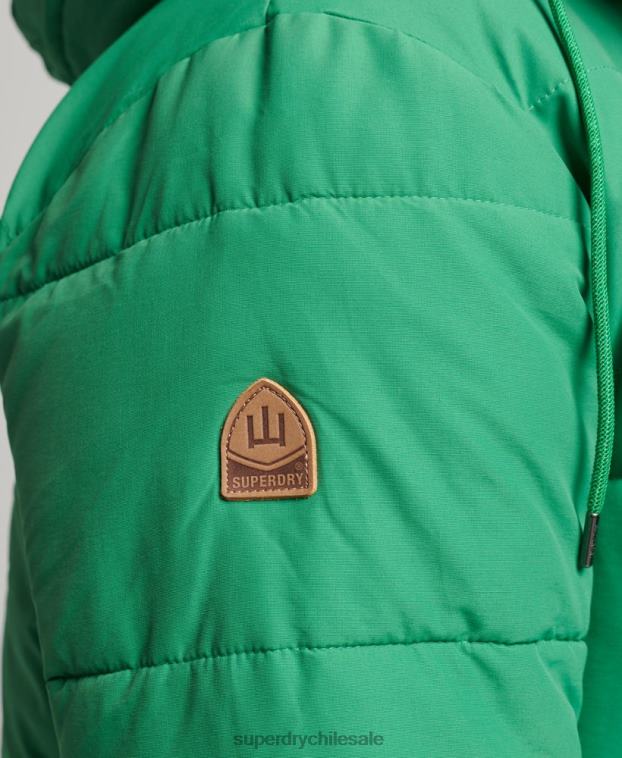 hombres Superdry verde chaqueta acolchada de montaña 2R68Z4750