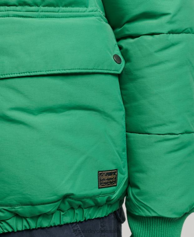 hombres Superdry verde chaqueta acolchada de montaña 2R68Z4750