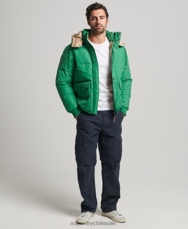 hombres Superdry verde chaqueta acolchada de montaña 2R68Z4750