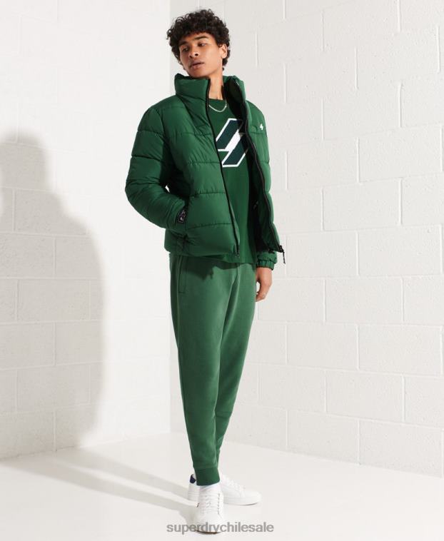hombres Superdry verde chaqueta acolchada deportiva sin capucha 2R68Z4536
