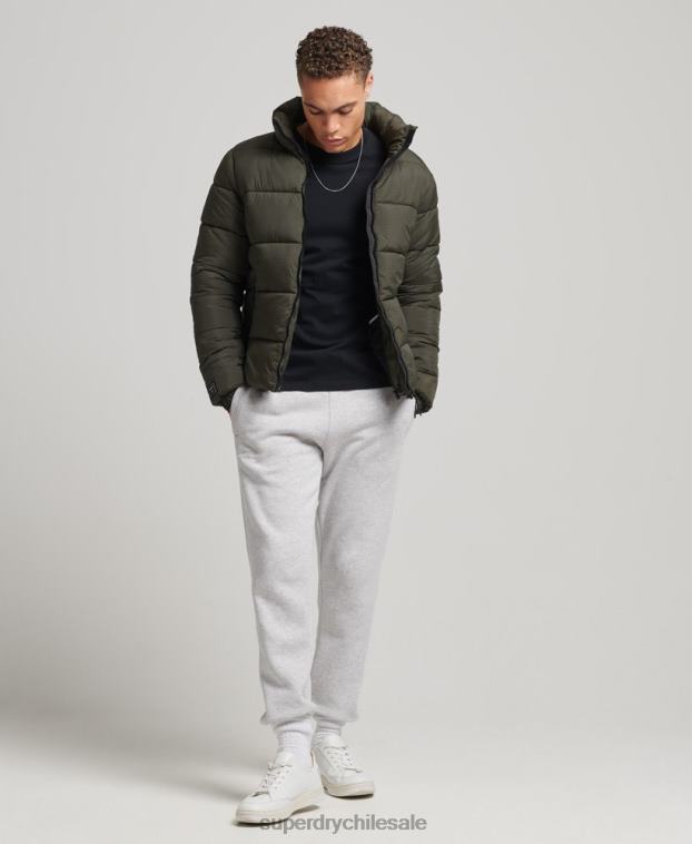 hombres Superdry verde chaqueta acolchada deportiva sin capucha 2R68Z956