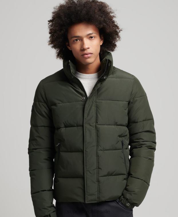 hombres Superdry verde chaqueta acolchada retro 2R68Z4566