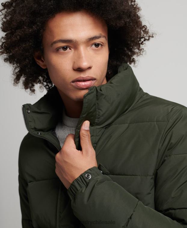 hombres Superdry verde chaqueta acolchada retro 2R68Z4566