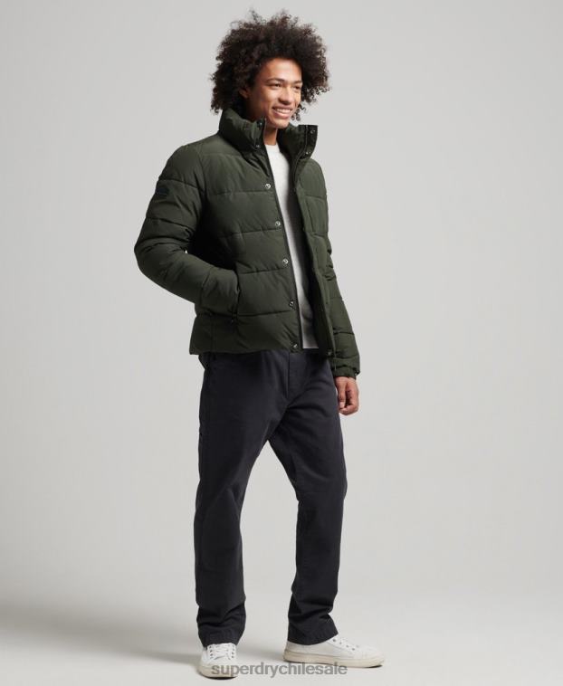 hombres Superdry verde chaqueta acolchada retro 2R68Z4566