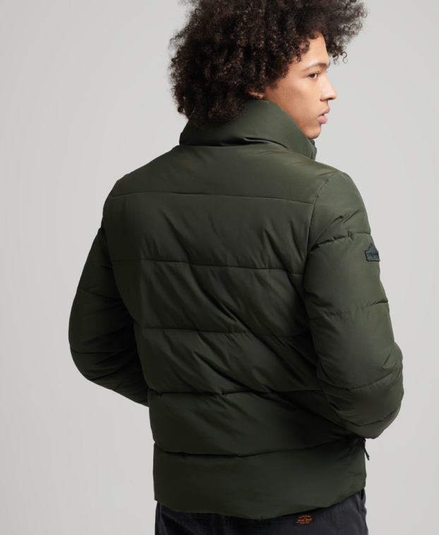 hombres Superdry verde chaqueta acolchada retro 2R68Z4566