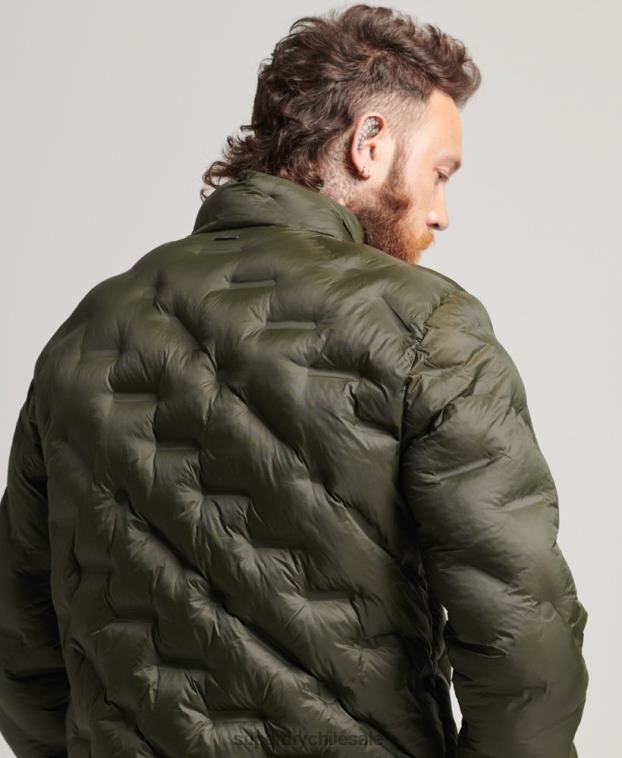 hombres Superdry verde chaqueta acolchada termosellada 2R68Z4650