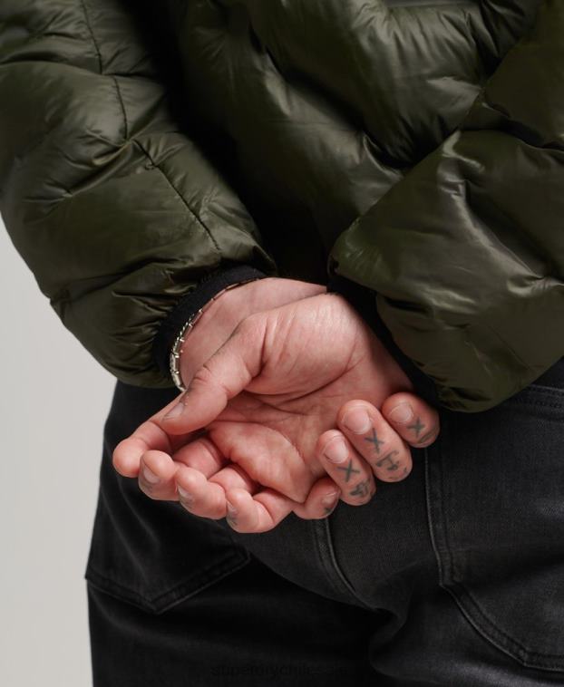 hombres Superdry verde chaqueta acolchada termosellada 2R68Z4650