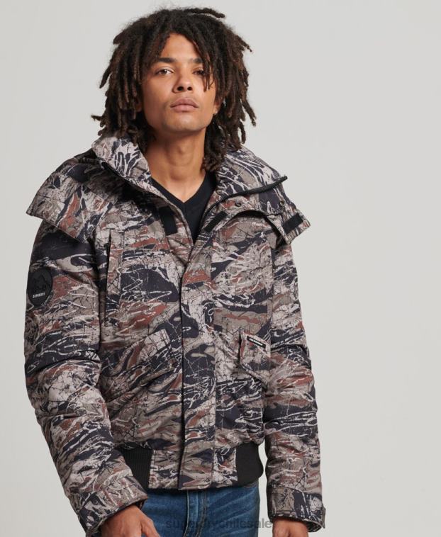 hombres Superdry verde chaqueta bomber acolchada expedición everest 2R68Z4449
