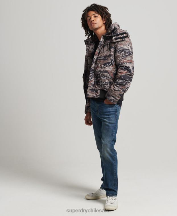 hombres Superdry verde chaqueta bomber acolchada expedición everest 2R68Z4449