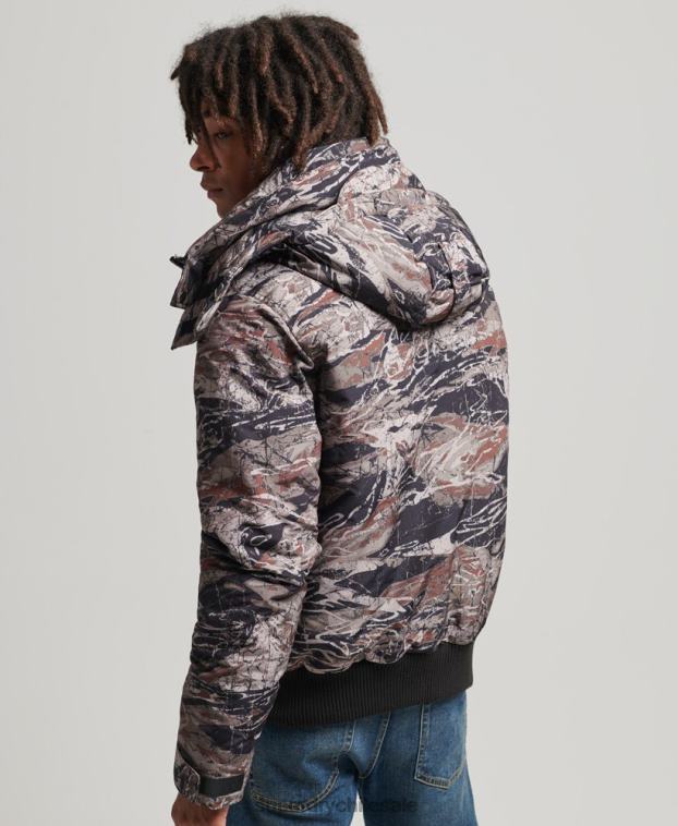 hombres Superdry verde chaqueta bomber acolchada expedición everest 2R68Z4449