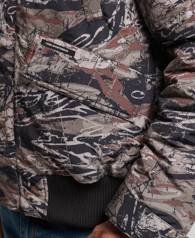 hombres Superdry verde chaqueta bomber acolchada expedición everest 2R68Z4449