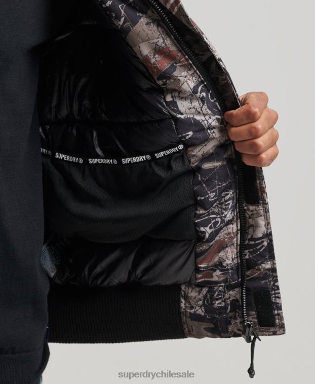 hombres Superdry verde chaqueta bomber acolchada expedición everest 2R68Z4449