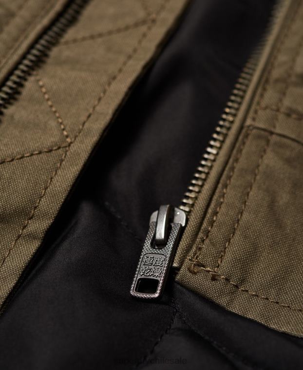 hombres Superdry verde chaqueta bomber de aviador de invierno rookie 2R68Z4706