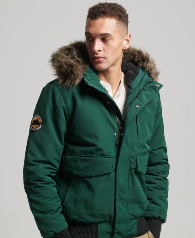 hombres Superdry verde chaqueta bomber everest 2R68Z1168