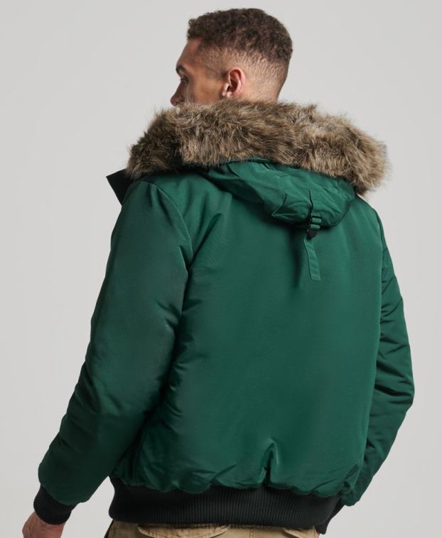 hombres Superdry verde chaqueta bomber everest 2R68Z1168