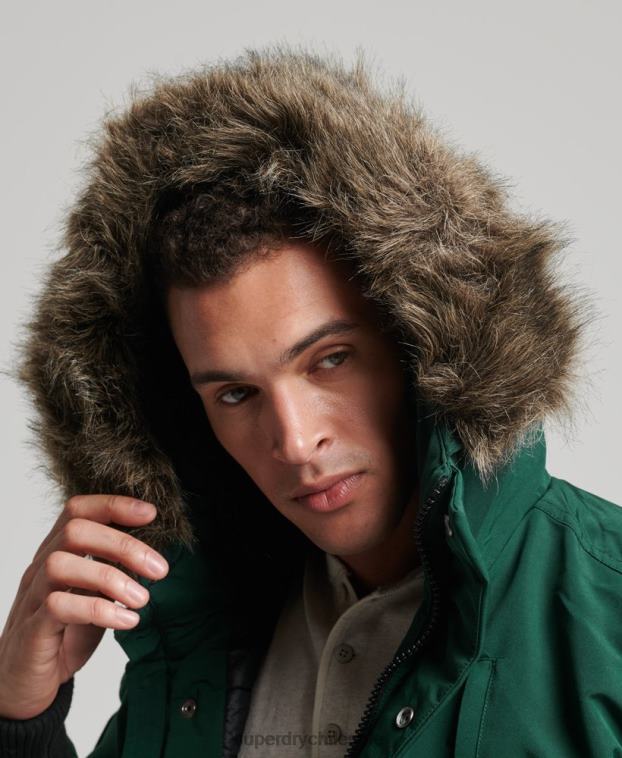 hombres Superdry verde chaqueta bomber everest 2R68Z1168