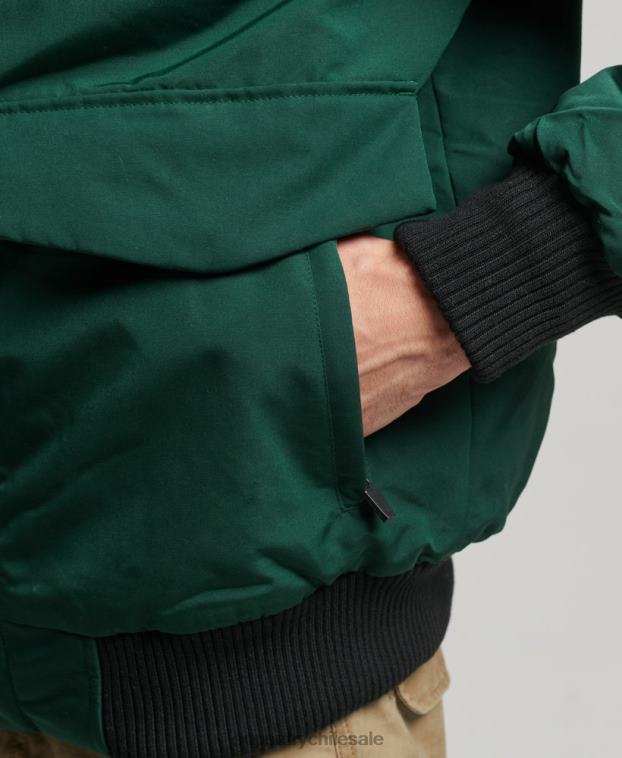 hombres Superdry verde chaqueta bomber everest 2R68Z1168