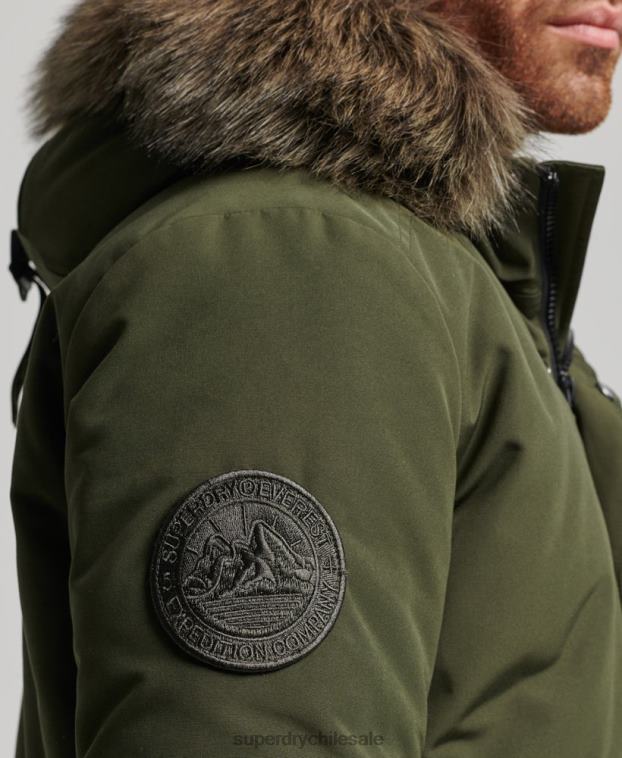 hombres Superdry verde chaqueta bomber everest 2R68Z4497