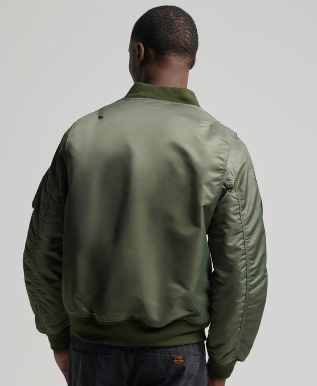 hombres Superdry verde chaqueta bomber ma1 2R68Z1107