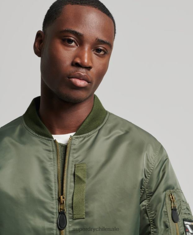 hombres Superdry verde chaqueta bomber ma1 2R68Z1107
