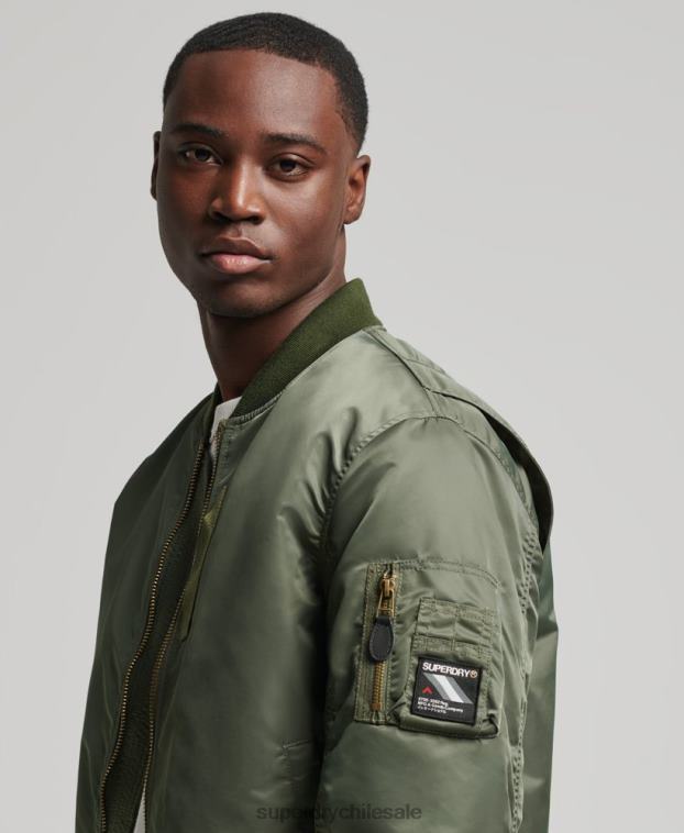 hombres Superdry verde chaqueta bomber ma1 2R68Z1107