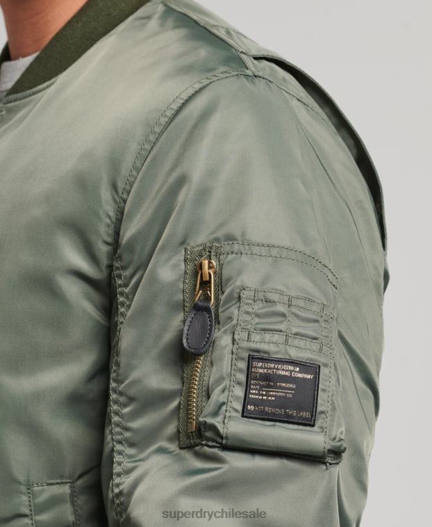 hombres Superdry verde chaqueta bomber ma1 vintage 2R68Z4656