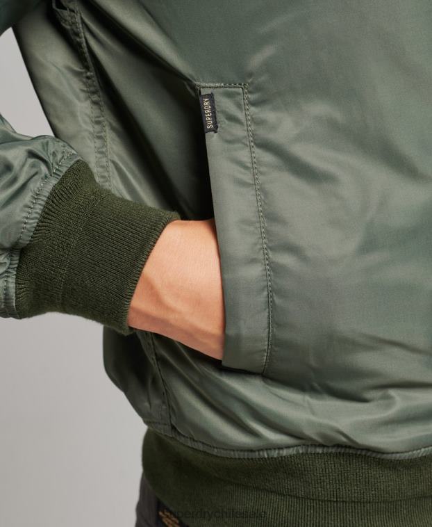 hombres Superdry verde chaqueta bomber ma1 vintage 2R68Z4656